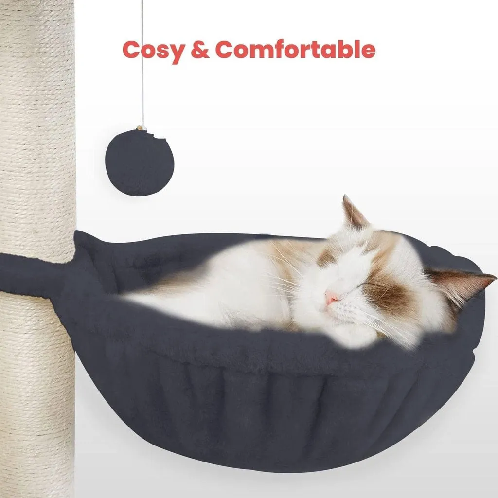 104cm Dark Grey Plush Cat Tree Condo