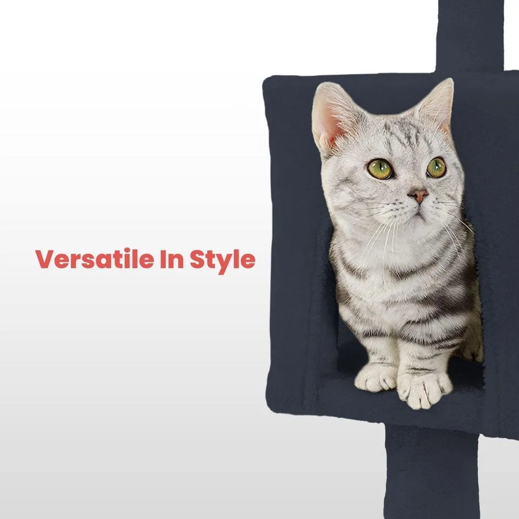 104cm Dark Grey Plush Cat Tree Condo
