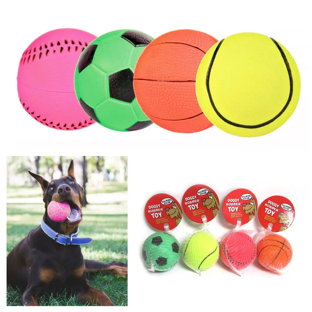 2 Pc Rubber Ball Pet Dog Toy Training Indestructible Chew Play Fetch Bite Toys