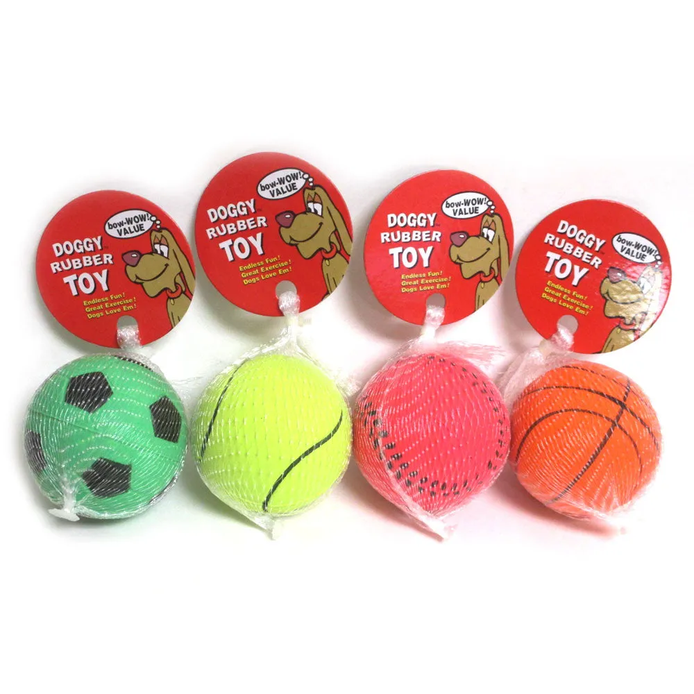 2 Pc Rubber Ball Pet Dog Toy Training Indestructible Chew Play Fetch Bite Toys