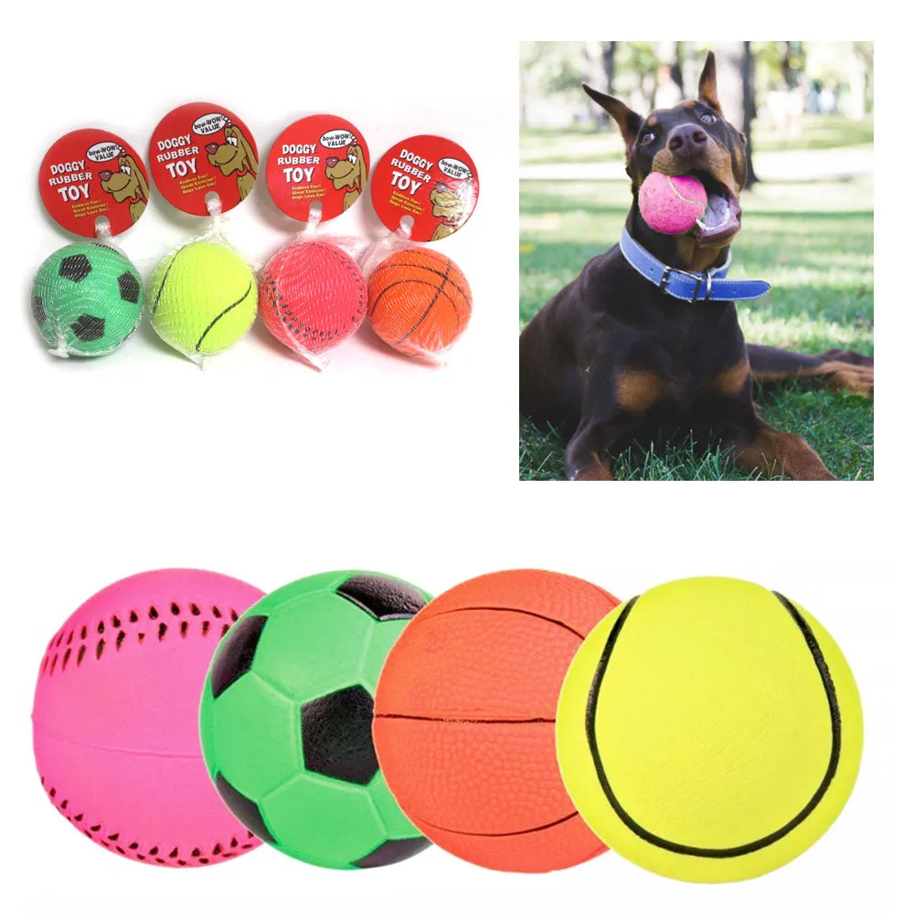 4 Pack Ball Dog Toy Medium 2.5 Inch Pet Train Bounce Fetch Floating Water Toy