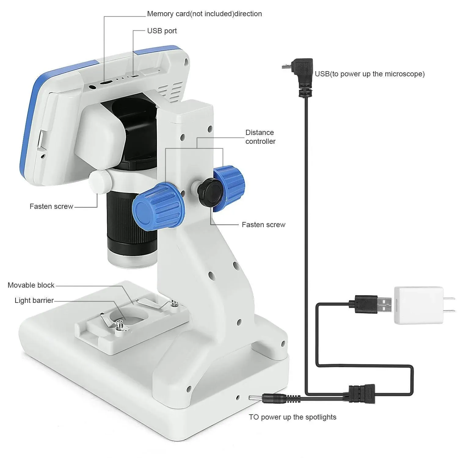 Andonstar AD205 5-Inch 1080P FHD Digital Microscope SD-Card slot, great starter scope for kids, education