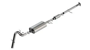BORLA 140944 Exhaust system Cat-Back 3" S-type S TD S Tip: 3.00" Brushed T-304 stainless turndown for CHEVROLET Colorado 2.7L 2023-2024