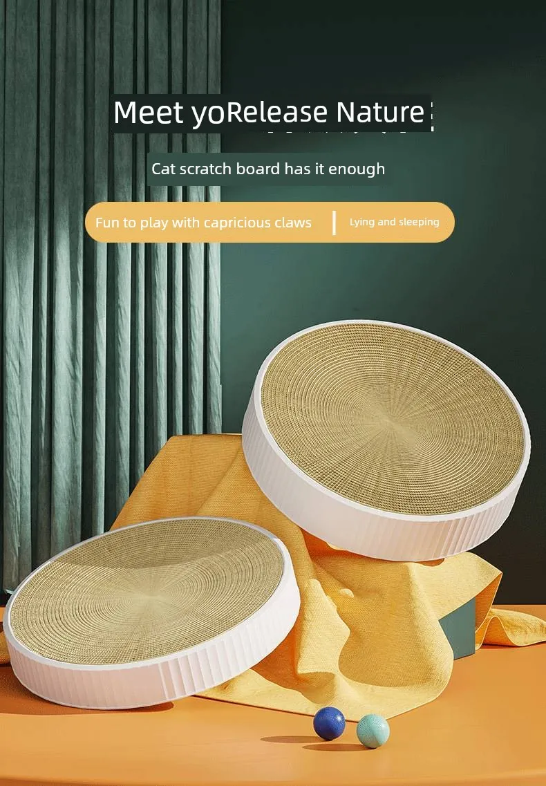 Cat Scratch Board Nest round Cat Scratching Board Abrasion Resistant Corrugated Paper Cat Nest Hair Claws Integrated No Dandruff Cat Toy Cat Supplies
