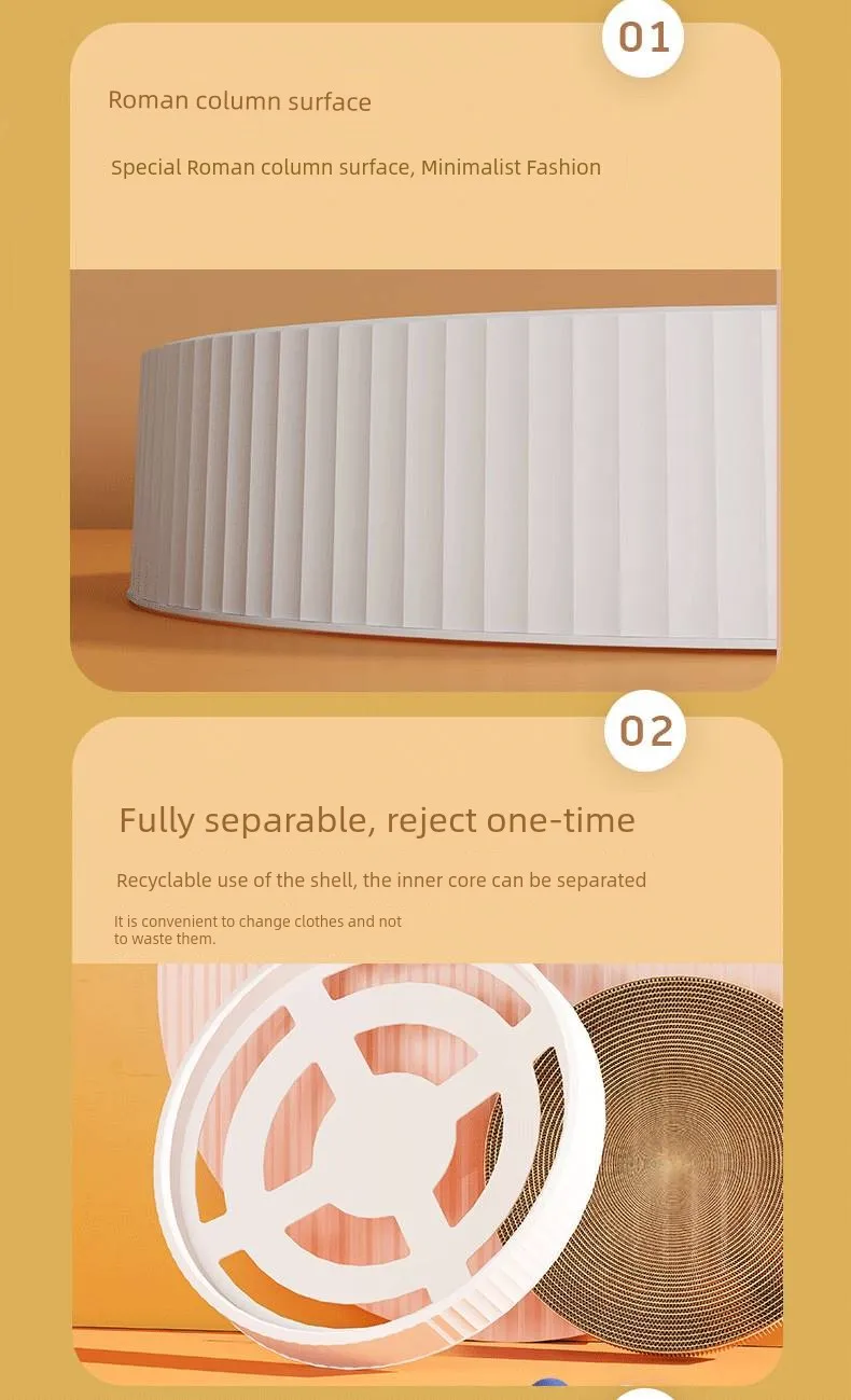Cat Scratch Board Nest round Cat Scratching Board Abrasion Resistant Corrugated Paper Cat Nest Hair Claws Integrated No Dandruff Cat Toy Cat Supplies