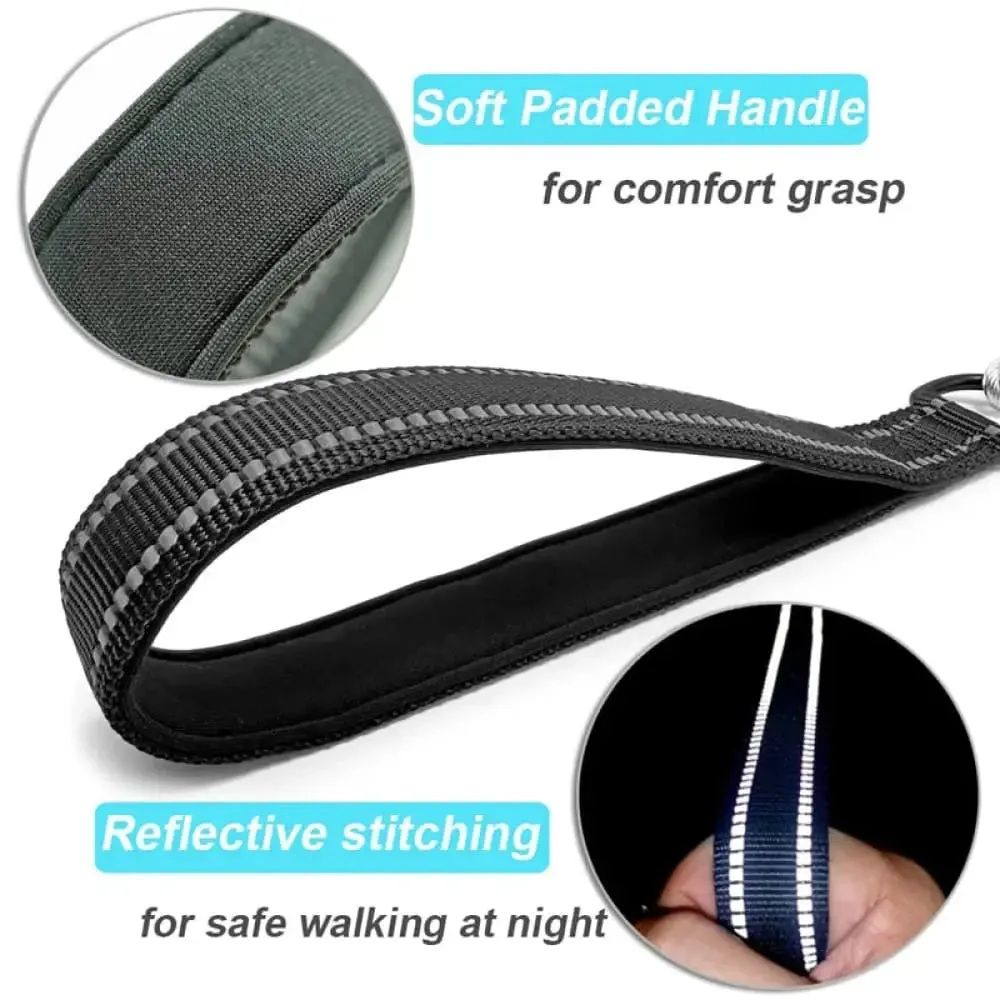 Chew Proof Reflective Soft Nylon Handle Steel Wire Pet Leash for Small, Medium Dogs