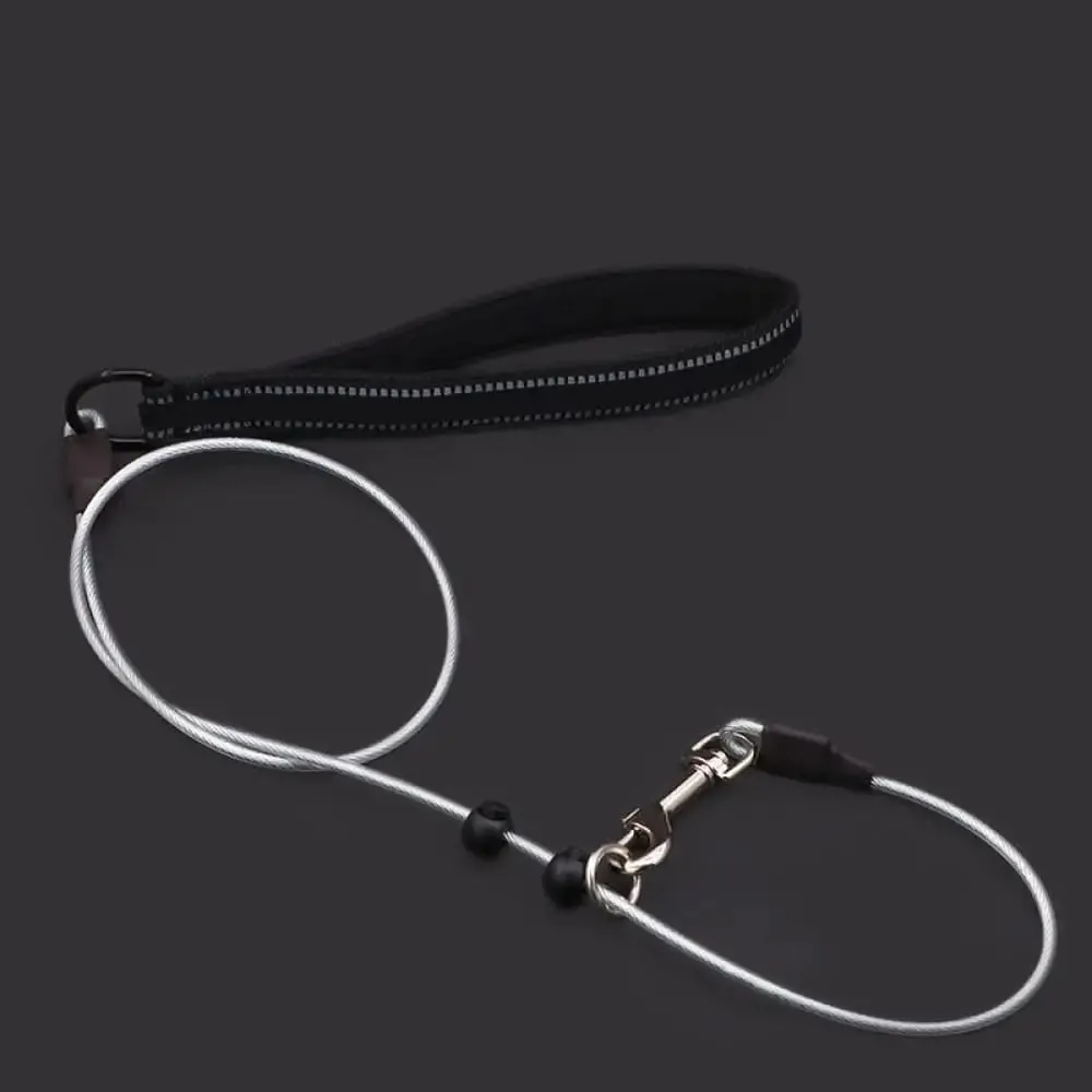 Chew Proof Reflective Soft Nylon Handle Steel Wire Pet Leash for Small, Medium Dogs