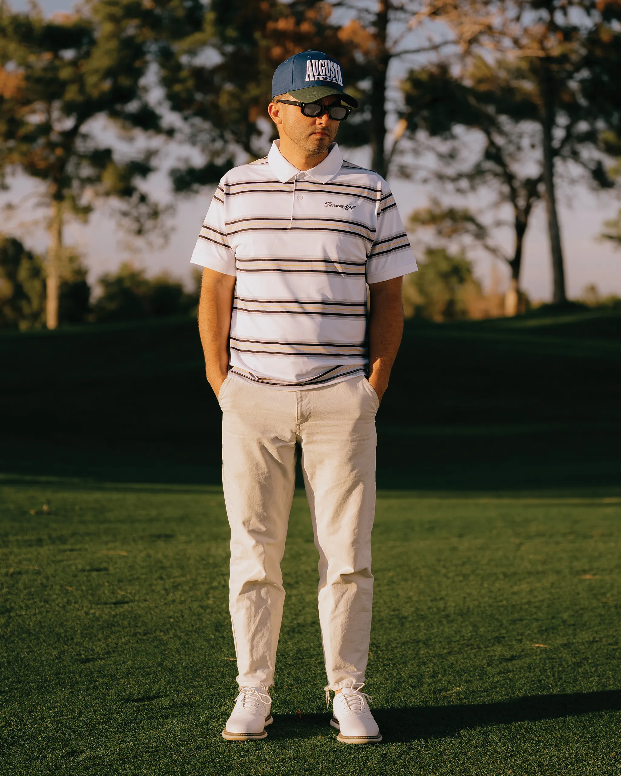 Course Stripe Polo - White