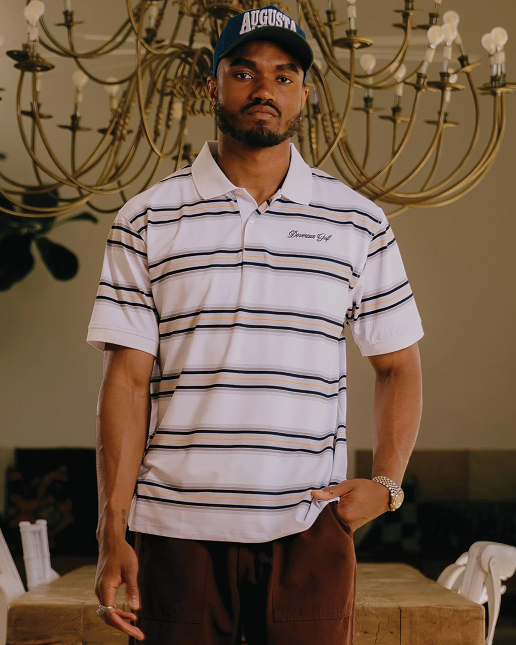 Course Stripe Polo - White