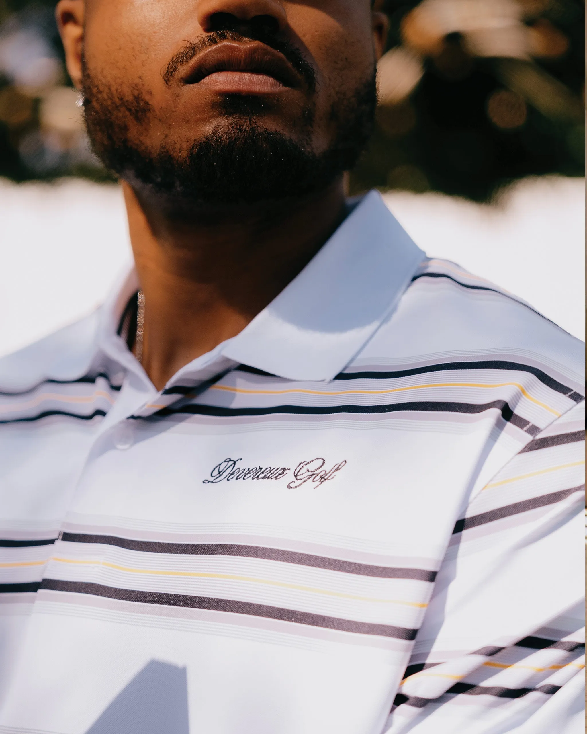Course Stripe Polo - White