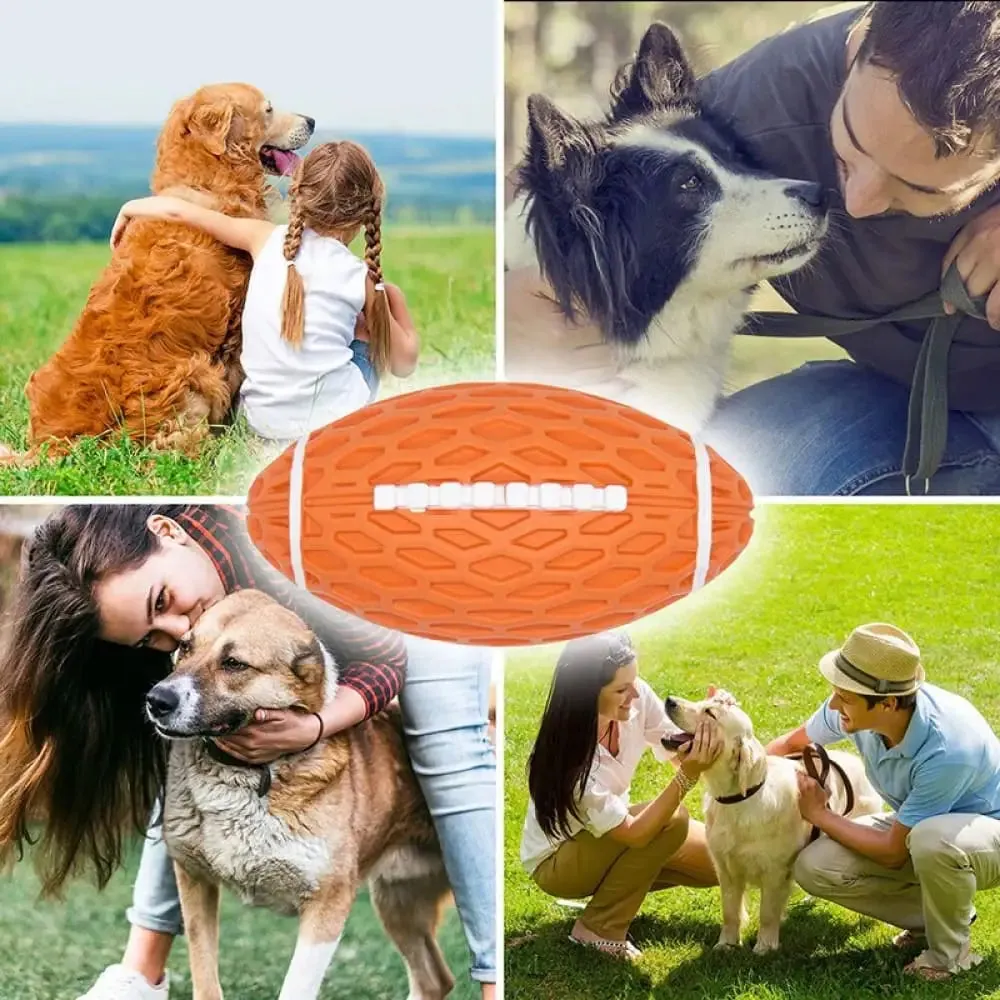 Durable Nontoxic Floatable Squeaky Rubber Chew Ball for Dogs Teething Stress Relief