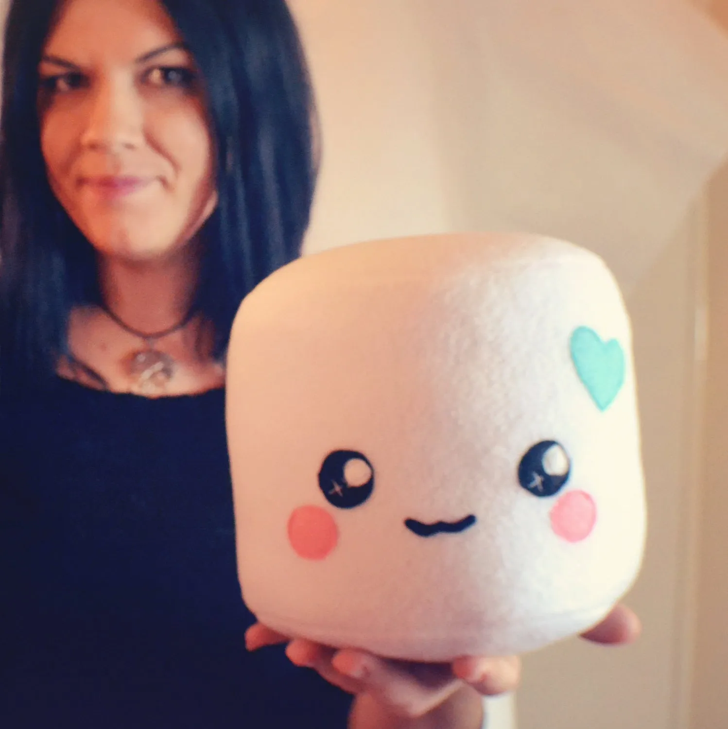 Marshmallow plushie - pillows cushions chocolate dipped novelty round kawaii food sweets geekery