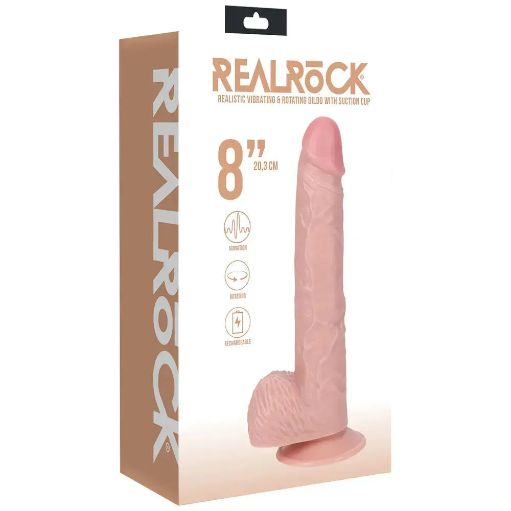 REALROCK 20cm Vibrating   Rotating Cock   Balls -
